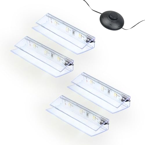 kalb | LED Glaskantenbeleuchtung Ambilux Clip transparent 3000K 5000K 1-10 Sets für Glasböden 4-10mm Fußschalter Glasbodenbeleuchtung erweiterbar um Dimmer/Controller Plug & Play (kaltweiß, 4er Set) kalb | LED Glaskantenbeleuchtung Ambilux Clip transparent 3000K 5000K 1-10 Sets für Glasböden 4-10mm Fußschalter Glasbodenbeleuchtung erweiterbar um Dimmer/Controller Plug & Play (kaltweiß, 4er Set)