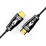 ✔【Características principales】El cable HDMI de fibra óptica de 8 K soporta larga distancia a 8 K @ 60 Hz, 4 K @ 60 Hz/120 Hz/144 Hz y hasta 10 K de resolución. Sin pérdida de señal. Compatible con Dolby Atmos, Dolby Vision, HDCP 2.2 y 2.3, DTS:X, Dynamic HDR, BT.2020, eARC, ALLM, QFT, QMS, VRR. Compatible con versiones anteriores de HDMI. ★ Si necesitas una mayor frecuencia de actualización (como 4K @ 120Hz/144Hz), asegúrate de que tu dispositivo es compatible.