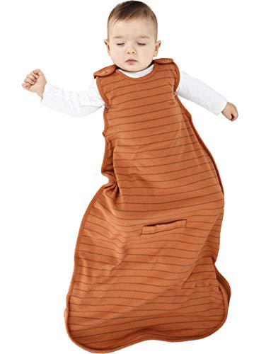Image of Woolino 4 Season Ultimate Baby Sleeping Bag - Merino Wool and Organic Cotton - Universal Size Adjustable Sleep Sack for Baby - Two-Way Zipper Sleeping Bag (2-24 Months) - Rust