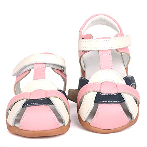 Lonsoen Baby Girl Sandals Leather Closed Toe Summer Sandals For Girls Size 5 Toddler Pink 710 21 #TOP3