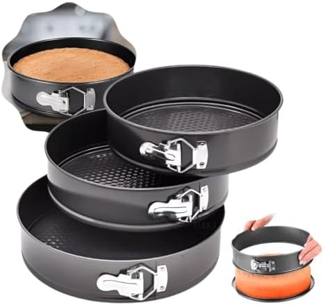 Kit 3 Forma De Bolo Torta Redonda Fundo Removível Assadeira Antia...