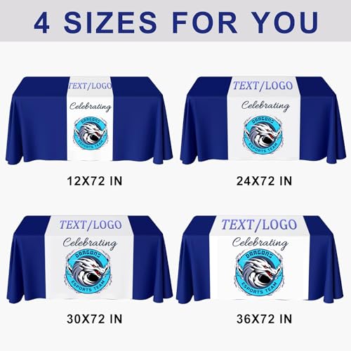 Millum MU8008 Custom Table Runner With Business Logo, Personalized Tablecloth Flag Printed Name Design Text thumb #1