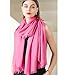 Women's Cotton and Hemp Scarf Solid Color Wrinkled Four Seasons Versatile Silk Scarf Long Sunscreen Solid Color Fashion Shawl (Pink)