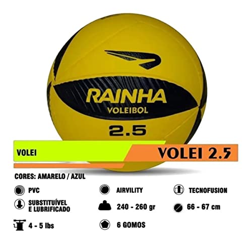 Bola Rainha Volei 2.5 Amarela e Azul