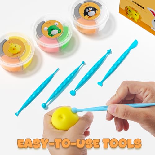 Air Dry Clay Kit for Kids - Safe, Non-Toxic, 12 Boxes with Tools - Image 6