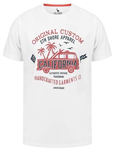 Image of Sth. Shore Men's Custom Van Crew Neck Graphic Print T-Shirt - Optic White - S