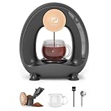 i Cafilas Elektrische Kaffeemaschine Mini Kaffeebrüher für gemahlenen Kaffee,Americano 2-in-1 Mini One Cup Kaffeebrauer/Teebereiter, 120-240 ml (Black)