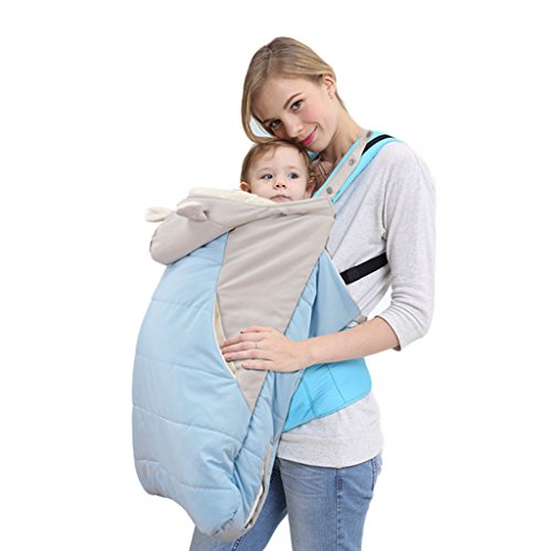 Babydrage overtrek winddicht waterdichte winter overtrek voor draagstoel met capuchon blauw 2 - Image 3