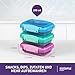 Sistema Lunch Collection Food Storage Containers, 6.7 oz./0.2 L, Pink/Green/Blue, 3 Count