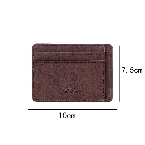 generic Slim Wallet PU Leather Men Card Holder, Men's Short Wallet, Leather Vintage Men Wallet Pocket Card Case PU Leather Purses(grey), AM15SD07TVWUS2