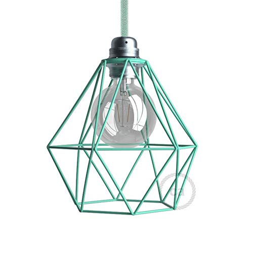 creative cables Abat-Jour Cage Diamond E27 en métal - Turquoise