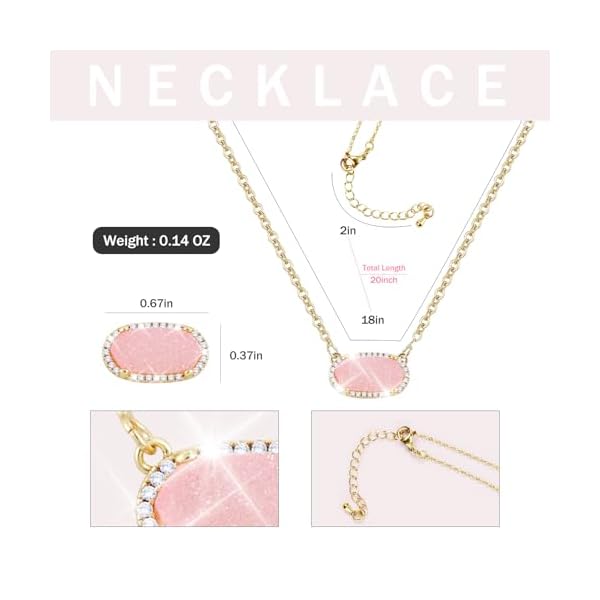 Women's Gold Necklace With Natural Druzy Pendant And Adjustable 14K Gold-Plated Chain Elegant Jewelry for Women - Image 4