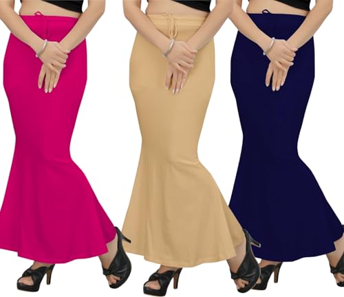 Image of Patticoat Shapewear for Women Combo, Fishcut Flare Patticoat, Shapewear for Under Saree Combo, Underskirt for Saree, Saree Shaper Pack of 3