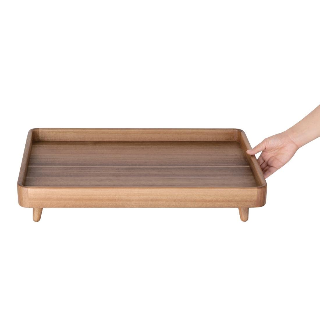 Olympia Vassoio in acacia 1/1 GN – resistente, robusto, facile da pulire, elegante per hotel, ristorante, caffetteria, buffet, gastronomia, torte, pasticceria