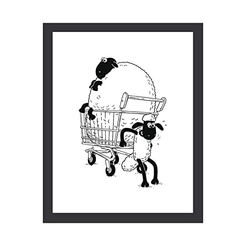 アートパネル ひつじのショーン 羊 ポスター ポスターフレーム 木製額縁 アートフレーム フレーム装飾画 壁掛け絵画 卓上置き モダンアート 壁飾り画 額縁付き 写真立て 工芸用品 ウォールアート インテリアパネル 北欧 部屋飾り 玄関 新築祝い 贈り物