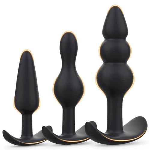 Butt Plug, Pack of 3 Plugs, Silicone Trainer Set from Beginners t...