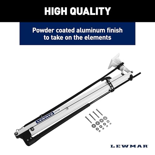 Image of Lewmar Vector 8' Manual Shallow Water Anchor, Pull Rope, White, 69600948 | No Hoses, Pumps or Wires, Gas-Spring Fiberglass Spike, Powder-Coated Aluminum, Flexible Mounting, Boats Up to 22' or 3,000 lb