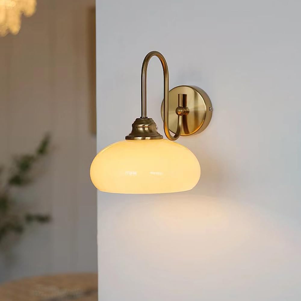 Modern Home Decoration French Cream Wind Glass Wall Light Antique Creative Living Room Background Wall Hotel Hallway Stairs Entrance Wall Sconce Bedroom Bedside Wall Mounted Wall Lamp