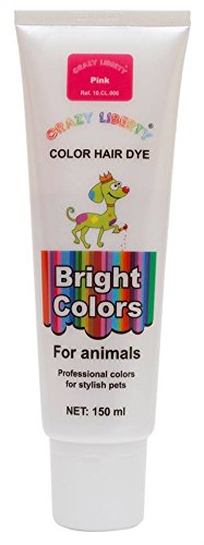 CRAZY LIBERTY Pets Hair dye (Pink), Permanent Dog Hair Dye, last more 24 washes.