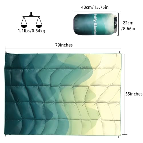 Glorsign GLORSIGN-5 Outdoor Puffy Camping Blanket, Lightweight Down Alternative Puffy Printed Camping Large Ultra Warm Hammock Top Quilt Waterproof Blanket thumb #1