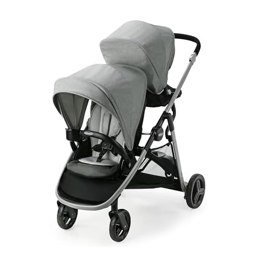 Graco Ready2Grow LX 2.0 Double Stroller Features Bench Seat and Standing Platform Options, Clark