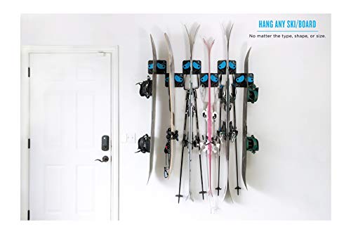 Gravity Grabber - The Ultimate Ski + Snowboard Wall Storage Rack | Save Your Rocker, Tips, and Tails | Damage-Free Ski/Snowboard Storage Rack | Fits any Ski or Snowboard | Ski/Board Wall Storage (2)