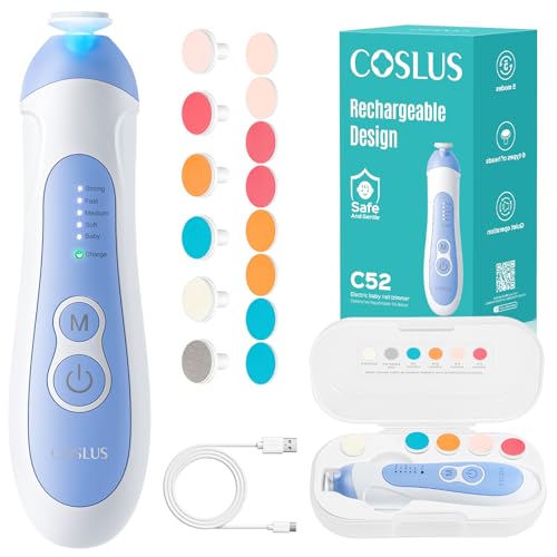 COSLUS C52 Coupe-ongles bébé rechargeable bleu