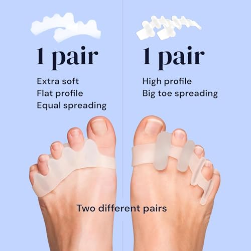 Image of Bunion Corrector Toe Separators For Fast Pain Relief - 5 Holes High Elastic Toe Straightener Hammer Hallux Valgus (White)