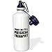 3dRose wb_195644_1 Trust Me Im a Physical Therapist Therapy Work Humor Funny Job Gift Sports Water Bottle, 21 oz, White
