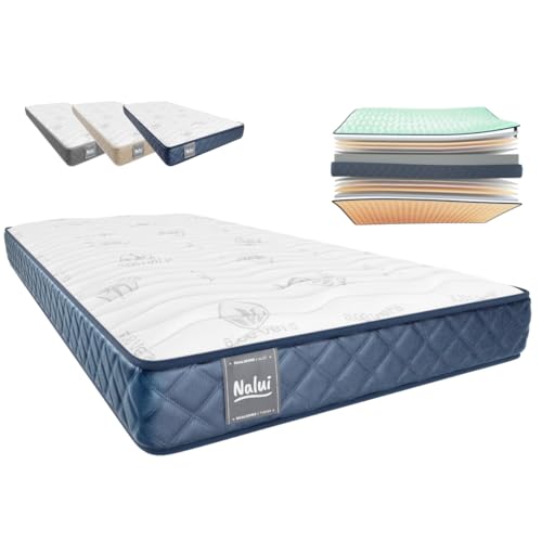 Don Descanso - Colchón 90x190 Viscoelástico Mulhacen DualSense, Altura 15cm. Multicapa con Núcleo GravityFoam, Firmeza Alta, Doble Cara Invierno/Verano, Transpirable. Fabricado en España, Azul