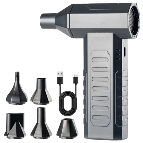 HWEN-JP D01A Compressed Air Duster -3 Speed 110000RPM Electric Air Duster Deep Cleaning Keyboard and Adjustable Rechargeable Cordless Dry Jet Blower for Home and Car