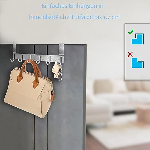 DeeAWai - Appendiabiti per porta in alluminio, con...