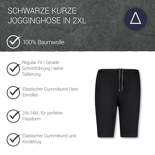 ADAMO Schwarze Kurze Jogginghose in großen Größen bis 14XL, Größe:14XL