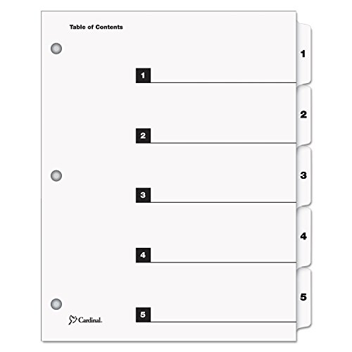 Intercalaires OneStep 60513 Cardinal système d'index traditionnel format lettre à 5 positions