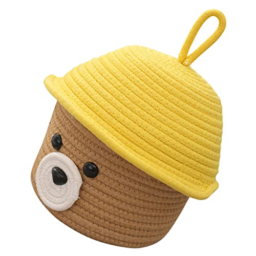 Panier de rangement en coton VANZACK avec couvercle ours