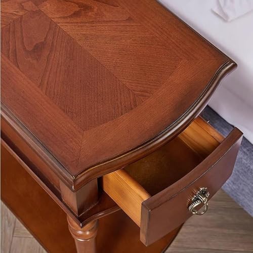 Table d'appoint en bois massif idéale près du fauteuil avec étagère