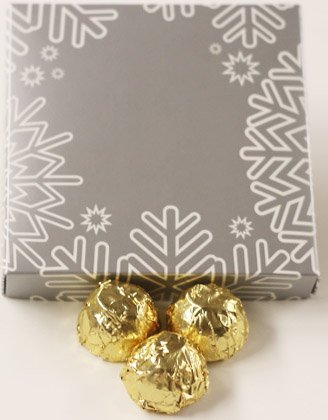 Scott's Cakes Milk Chocolate Maple Cream Filling Candies with Gold Foils in a 1 Pound Snowflake Box