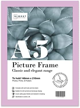 A2 Black Picture Frame, Fits A2 (42 x 59.4cm - 16.5 x 23.4in) Poster, Photo, or Print. Portrait and Horizontal Wall Hooks