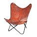 Produktbild Invicta Interior Retro Lounge Sessel Butterfly Hellbraun Echtlederbezug mit Ziernieten Lederbezug Ledersessel Wohnzimmersessel