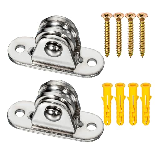 SHINICO Small Pulley Block,with Bearing Fixed Pulleys Wheel,Rope Pulley for Cord, Clothesline, Paracord 2Pack
