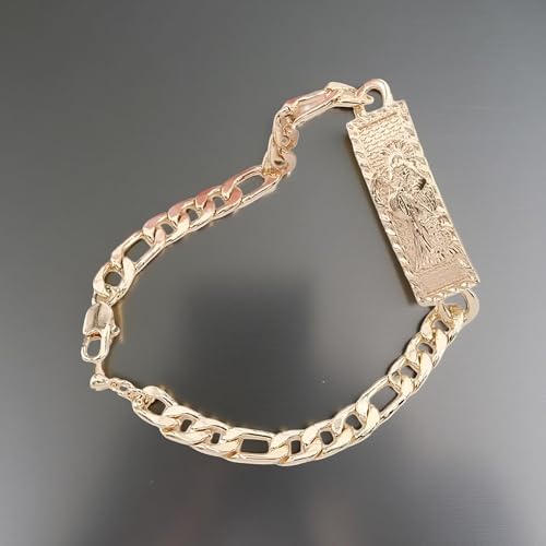 14K Gold Filled Santa Muerte Bracelet For Men And Women - La Santa Muerte Pendant Christian Religion Holy Death Bracelet Punk Halloween Amulet, Memento Mori Necklace4