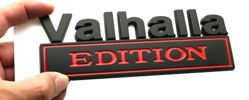 Image of 2pcs 7 inch Vikings Valhalla Edition Auto Emblems Truck Badge 3D Car Bumper Sticker Valhalla Edition Badges Decals Replacement Universal SUV Side Rear Trunk Door Viking Seasons (2, Red Black)