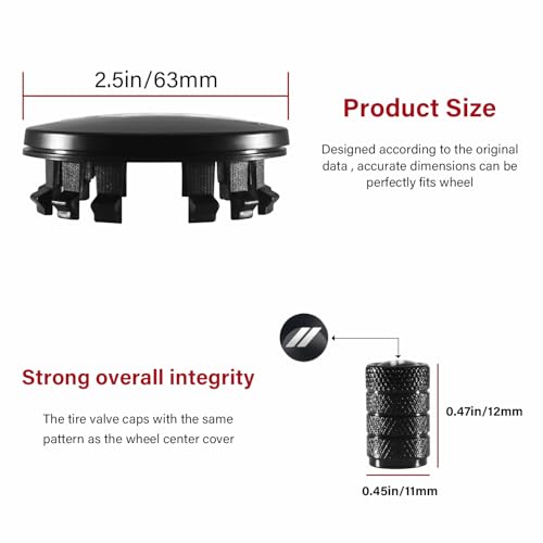 4PCS Slash Wheel Center Cap Covers for Dodge Charger Challenger Durango by REMOCH - Used condition - Image 2