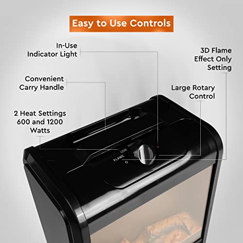 Comfort Zone CZFP1BK Electric Mini Fireplace Space Heater thumb #2