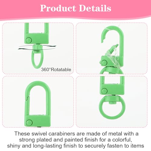 50 Pcs Swivel Snap Hooks with Key Rings, Colorful Premium Metal Swivel Lobster Claw Clasps Snap Hooks Heavy Duty - Image 4