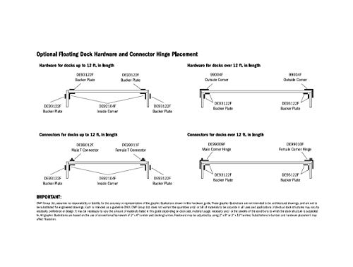 Dock Edge Floating Dock Male Corner Hinge, Galvanized, 9/16" #TOP7