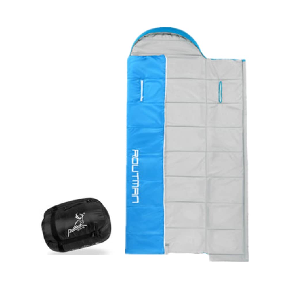 Atteindre pour Sac de Couchage Hommes et Femmes Camping en Plein air épaissir Une Personne pour Garder au Chaud en Hiver, Bleu, 210x80cm