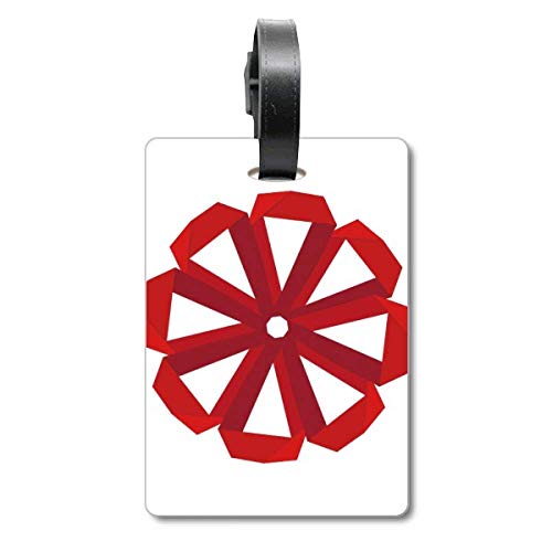 Étiquette de valise fleurs de Noël rouge, idée cadeau voyageur