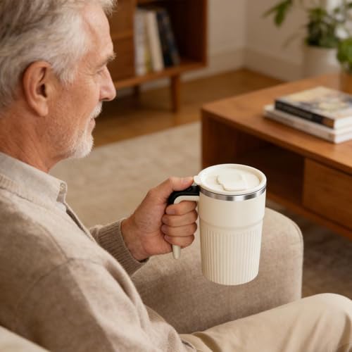 Taza de café con agitación automática recargable de 400 ml para leche 3