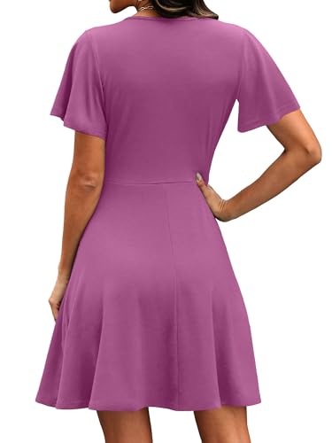 Image of RUMIA Women Casual Dresses Wrap V Neck Dress A-Line Summer Sundress Fashion